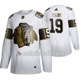 Chicago Blackhawks Trikot Jonathan Toews 19 Adidas 2019-2020 Golden Edition Weiß Authentic - Herren